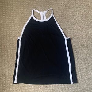 Topshop black top with white piping